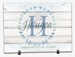 Personalized Glass Cutting Boards Blue Watercolor Wreath - Personalized Glass Cutting Board