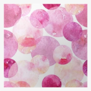 Watercolor Vector Pink Circle Ball Seamless Pattern - Watercolor Painting