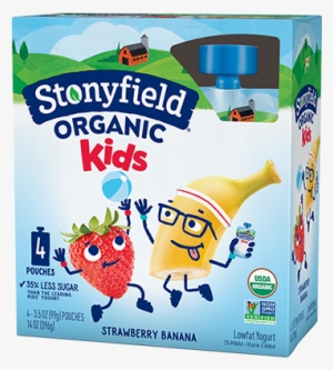 Kids Low Fat Pouches Strawberry Banana - Stonyfield Strawberry Banana Yogurt