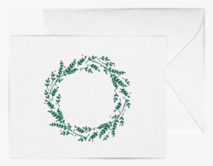 Christmas Wreath A2 Letterpress Cards - Construction Paper
