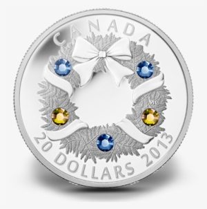 2013 Holiday Wreath 1 Oz Fine Silver Coin - Royal Canadian Mint 2009 Swarovski