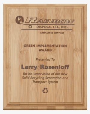 Bamboo Plaque Laser Engraved - Custom Bamboo Plaque (7"x9"), Promotional Products