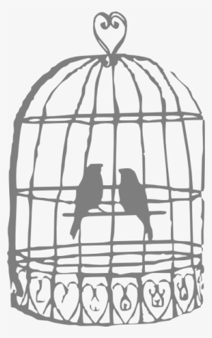 Drawn Birdcage Black And White - Bird Cage Clip Art Png