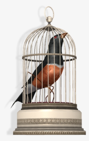 Antique Bird Cage - Bird In A Cage Png