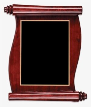 Blank Piano Finish Rosewood Plaque - Rosewood Piano Finish Scroll Plaque