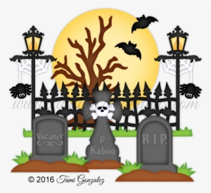 Black And White Library Cemetery Cementary Free On - Cemetery Clipart Halloween Png