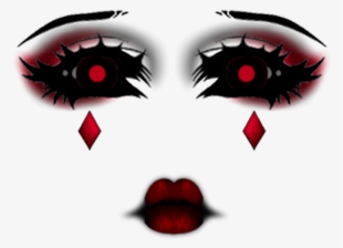 Face Makeup Goth Dark Evil Creepy Scary Eyes Glow Red - Face Roblox Png Girl