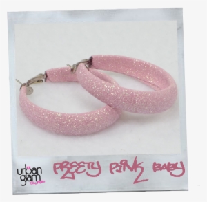Pink Glitter Hoop Earrings - Pink Sparkly Hoop Earrings
