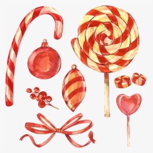 Todo Tipo De Dulces De Navidad Png Transparente Png - Dibujo De Lolly Pops