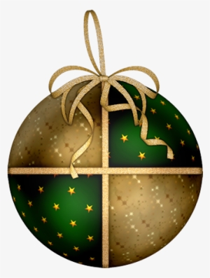 Bolas De Navidad - Gold Green Christmas Ball Clipart