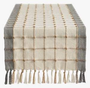 Ivory And Gray Windowpane Table Runner By World Market