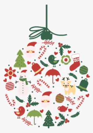 Vinilo Decorativo Bola De Árbol Dibujos De Navidad - Christmas Day