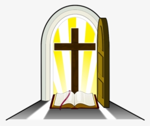 Golden Cross Doorway - Cross With Bible Png Clipart