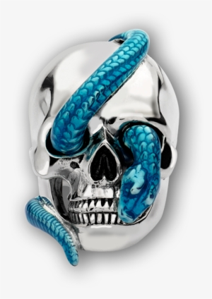 Silver Skull & Blue Snake Eye Ring ~ By Theo Fennell - Theo Fennell