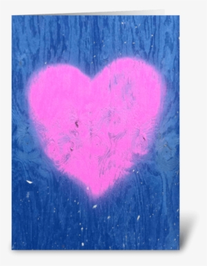 Pink Graffiti Heart On Wall - Heart