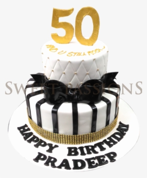 Black Stripes Nos 50 Cake - 50 Birthday Cake Png