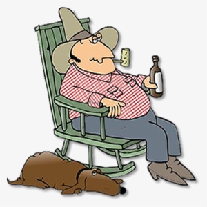 Redneck Rag - Cartoon Drinking And Smoking