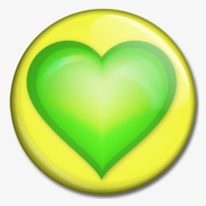 Green Heart On Yellow Background - Green And Yellow Heart