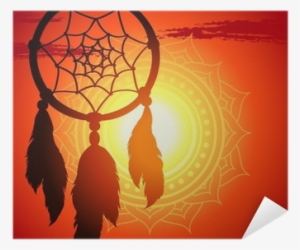 Dream Catcher, Silhouette Of A Feather On A Background - Concept Of Dreams And Their Interpretations