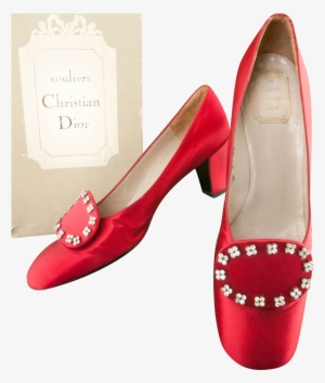 Christian Dior *ca 1958 Red Satin Shoes *no 463487 - Vintage Christian Dior Shoes