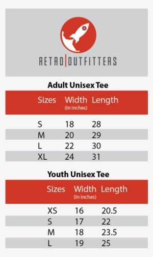 Retro Size Guide Bella Canvas Adult And Youth - Color Image Apparel, Inc.