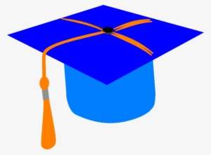 Blue Cap Clip Art At Clker Com - Blue And Orange Graduation Hat