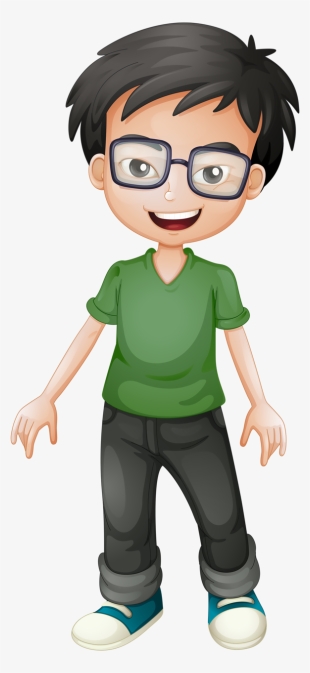Dall Clipart Boy Doll - Boy Cartoon With Glasses Transparent PNG - 366x800  - Free Download on NicePNG