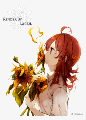 Anime Girl With Red By Lgeluceil On - Ginger Hair Anime Girl