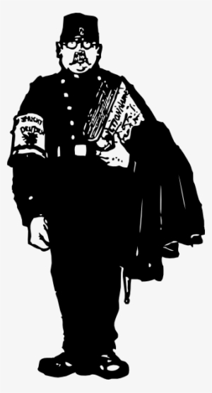 Free Vector Gendarme With A Dictionary Clip Art - Cartoon Gendarmes