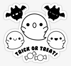 Ftehalloweentexts Kawaii Cute Ghost Ghosts Bat Trickort - Halloween Stickers Tumblr Png