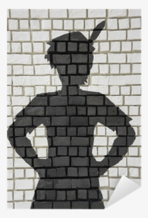 Painted Silhouette Peter Pan On Wall Sticker • Pixers® - Stock Photography