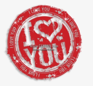 Red Cool I Love You Postmark Iron-on Heat Transfer - Stamp I Love You