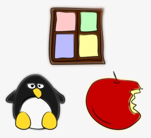 This Free Icons Png Design Of Window, Penguin And Apple