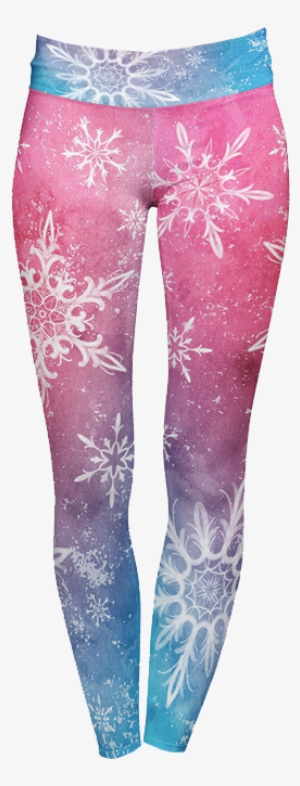 Snowflake Leggings Transparent Background Festive Clothing - Leggings