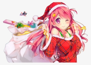 Santa Girl Hd Wallpaper - Anime Girl With Santa Hat