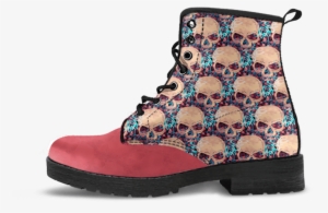skull obsession watercolor skull men's boots - living in peace grey