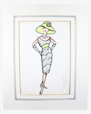 Original Handcolored Fashion Sketch Of The Sorelle - Fashion