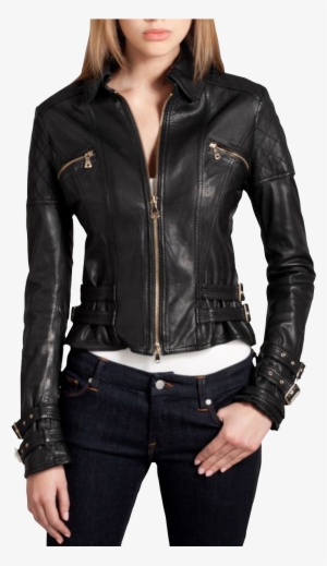 Women Leather Jacket Transparent Background Png - Fitted Biker Jacket For Women