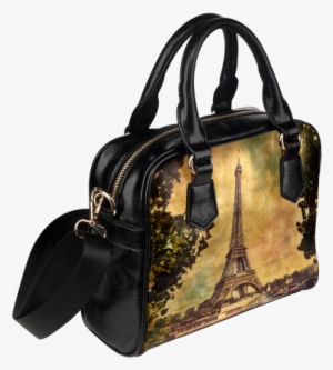 Interestprint Paris Eiffel Tower Women Leather Shoulder - Snoopy Women Shoulder Handbag