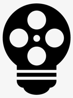 Lightbulb With Cinema Film Reel Vector - Hd Film Reel Vector