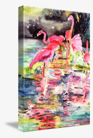 "florida Flamingos Oil Painting Pink Flamingo Trop"