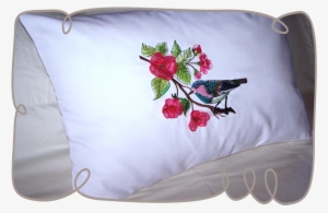 Watercolor Bird With 3d Blossoms - Pintura Textil De Aves