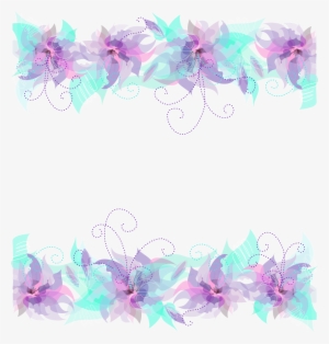 Blue Flower Clipart Decorative - Purple And Blue Floral Background