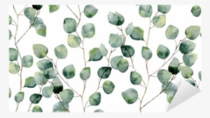 Watercolor Green Floral Seamless Pattern With Eucalyptus - Eucalyptus Background