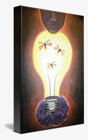 Clipart Transparent Library Painting Firefly Lightbulb - Incandescent Light Bulb