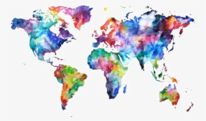 Abstract World Map Png Free Download - Colorful World Map Png