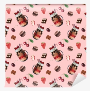 Watercolor Chocolate Shake Pattern Wallpaper • Pixers® - Sushi