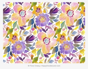 Watercolor Flowers Pattern© Flora Chang