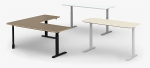 Seven Height Adjustable Desks - Corner Of Desk