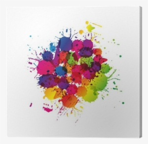 Colored Splashes In Abstract Shape Canvas Print • Pixers® - K Logo Splash